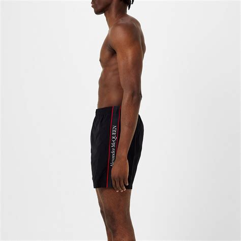 alexander mcqueen swim shorts|Selvedge Swim Shorts in Black .